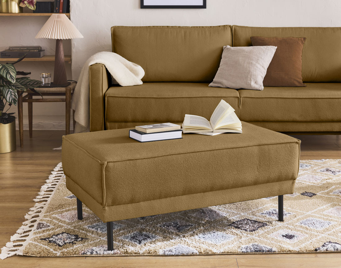 Pouf pieds hauts en tissu Charlie