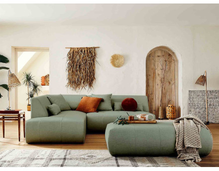 Onyx - canapé d'angle gauche modulable 5 places - en tissu