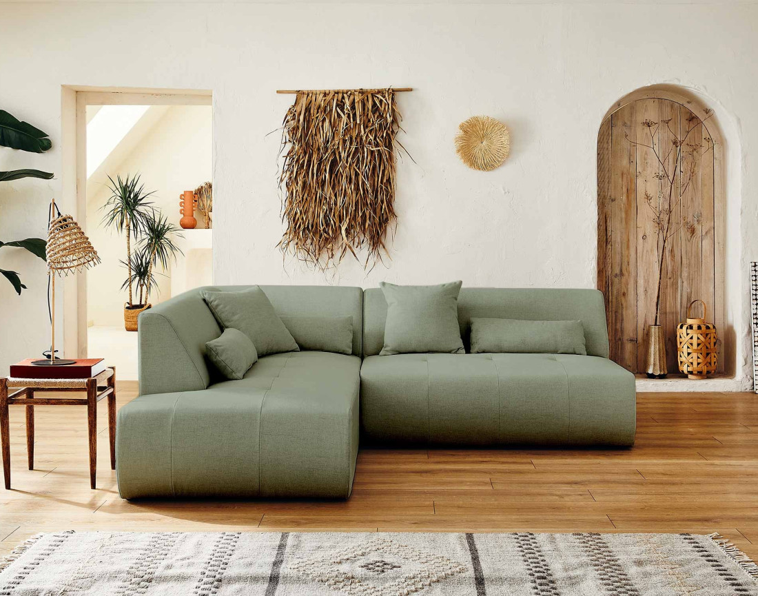 Onyx - canapé d'angle gauche modulable 5 places - en tissu