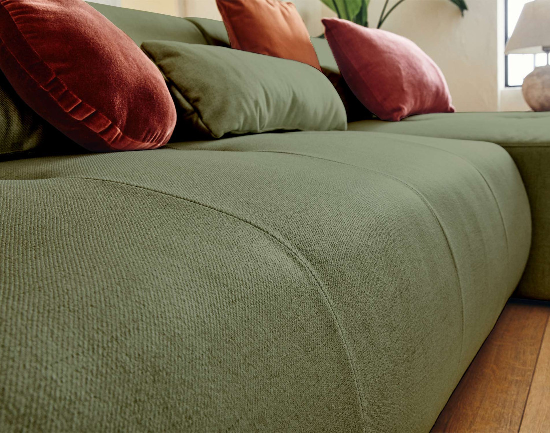 Canapé modulable panoramique d'angle droit 7 places - en tissu -Onyx