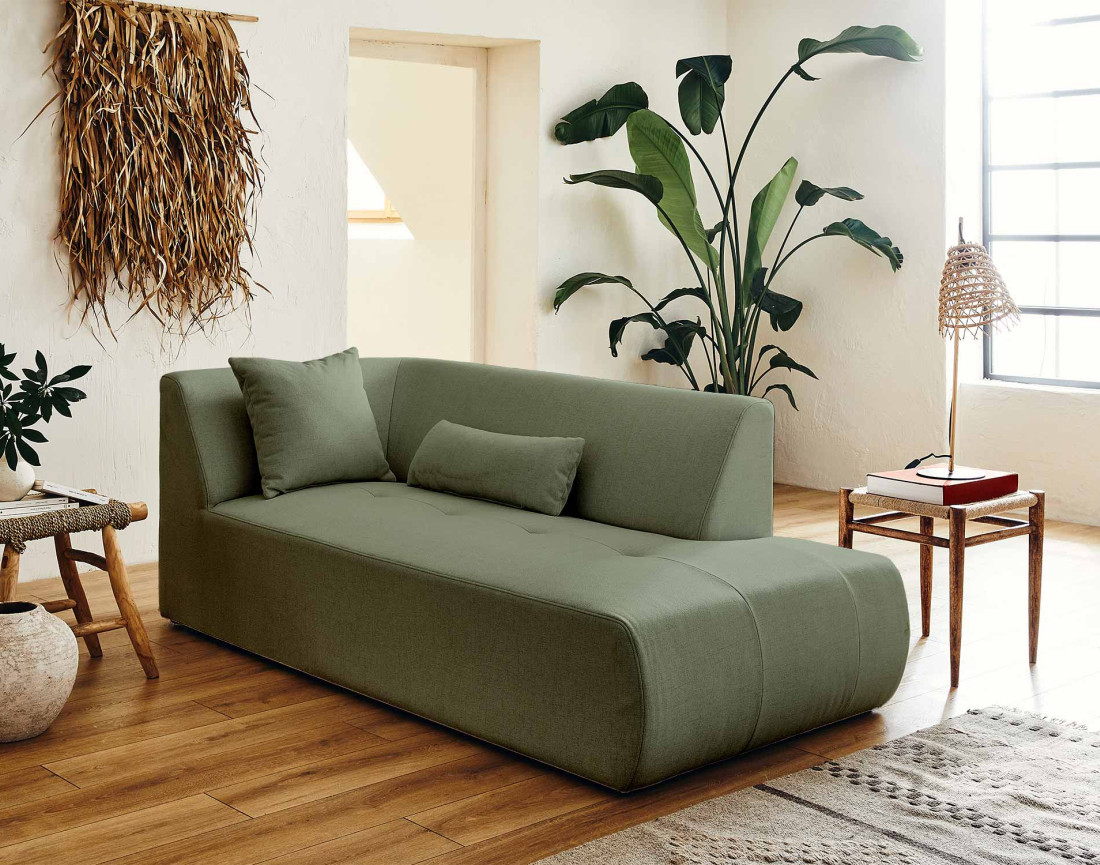 Canapé modulable panoramique d'angle droit 7 places - en tissu -Onyx