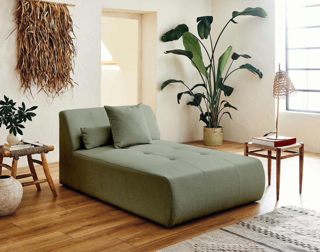 Canapé modulable panoramique d'angle droit 7 places - en tissu -Onyx