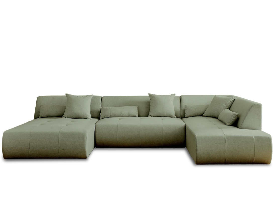 Canapé modulable panoramique d'angle droit 7 places - en tissu -Onyx