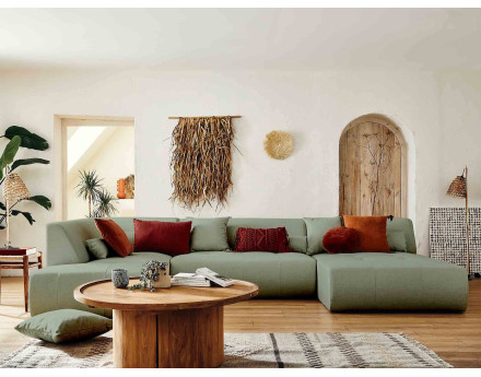 Canapé modulable panoramique d'angle gauche 7 places - en tissu - Onyx