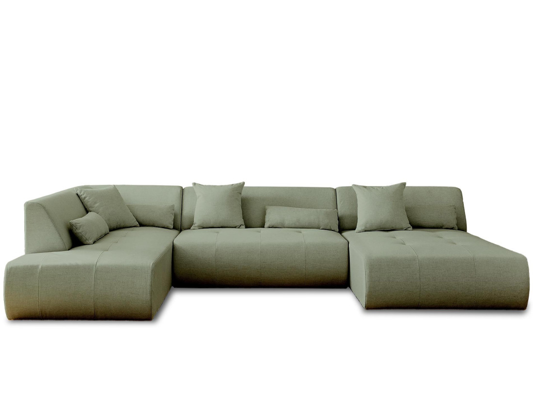 Canapé modulable panoramique d'angle gauche 7 places - en tissu - Onyx