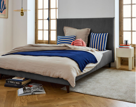 Cadre de lit 160x200 cm en velours côtelé Botticelli