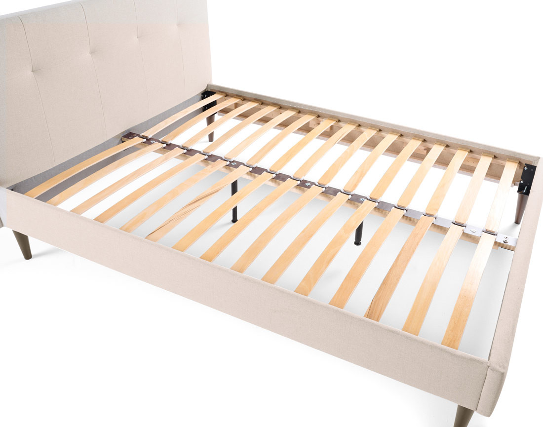 Lit 140x190 cm avec sommier inclus en tissu Monet