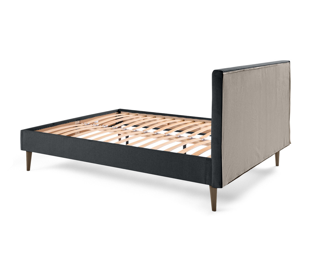 Lit 140x190 cm avec sommier inclus en tissu Monet