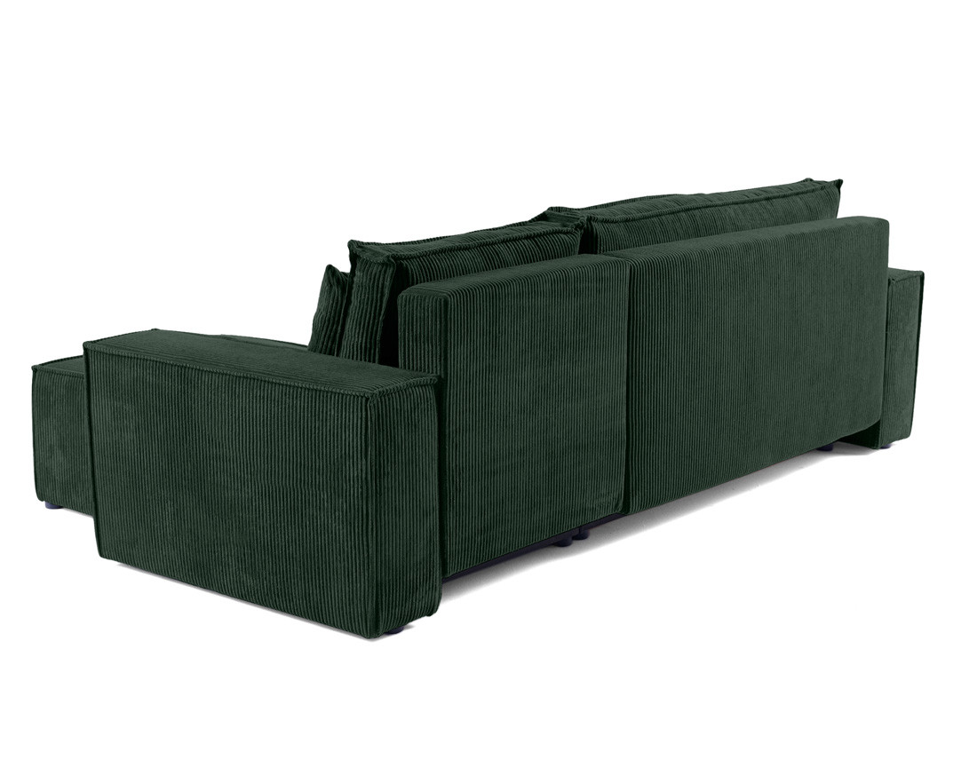 Canapé d'angle réversible 4 places - convertible avec coffre - en velours côtelé - Cezanne