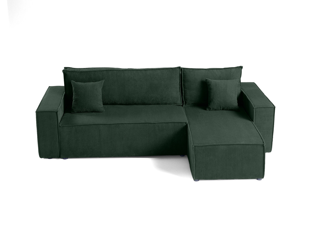 Canapé d'angle réversible 4 places - convertible avec coffre - en velours côtelé - Cezanne