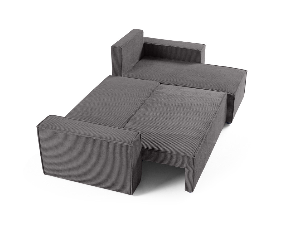 Canapé d'angle réversible 4 places - convertible avec coffre - en velours côtelé - Cezanne