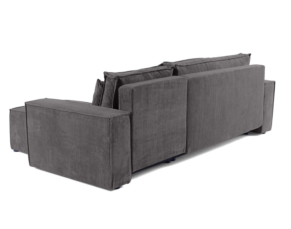 Canapé d'angle réversible 4 places - convertible avec coffre - en velours côtelé - Cezanne