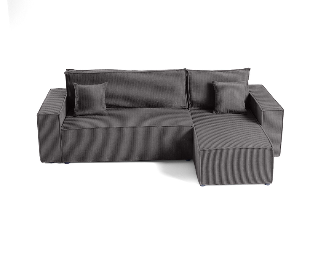 Canapé d'angle réversible 4 places - convertible avec coffre - en velours côtelé - Cezanne