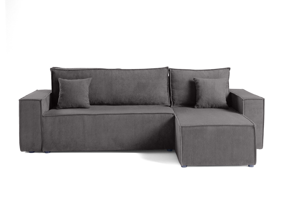 Canapé d'angle réversible 4 places - convertible avec coffre - en velours côtelé - Cezanne