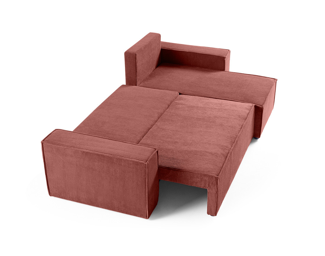 Canapé d'angle réversible 4 places - convertible avec coffre - en velours côtelé - Cezanne