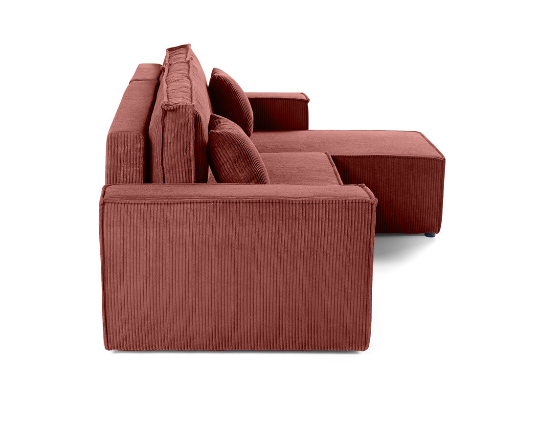 Canapé d'angle réversible 4 places - convertible avec coffre - en velours côtelé - Cezanne