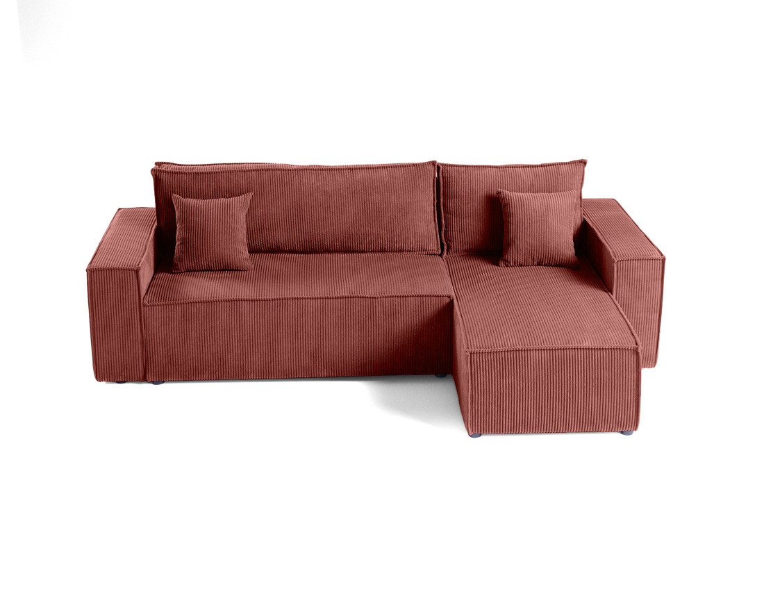Canapé d'angle réversible 4 places - convertible avec coffre - en velours côtelé - Cezanne