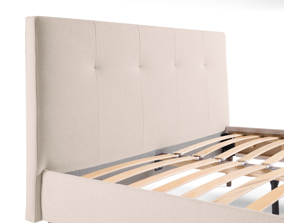 Lit 160x200 cm avec sommier inclus en tissu Monet