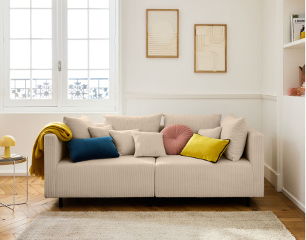 Edinburg - canapé modulable 2 places - en velours côtelé Lisa Design