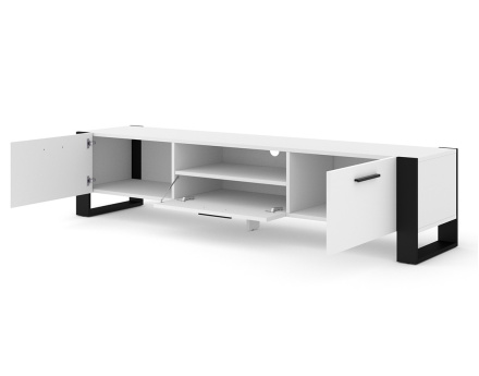 Meuble TV blanc et noir 200 cm Donnely