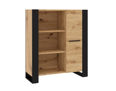 Buffet haut bois et noir 110 cm Donnely