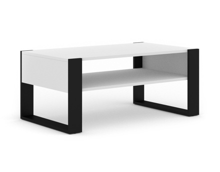 Table basse blanc et noir 110 cm Donnely