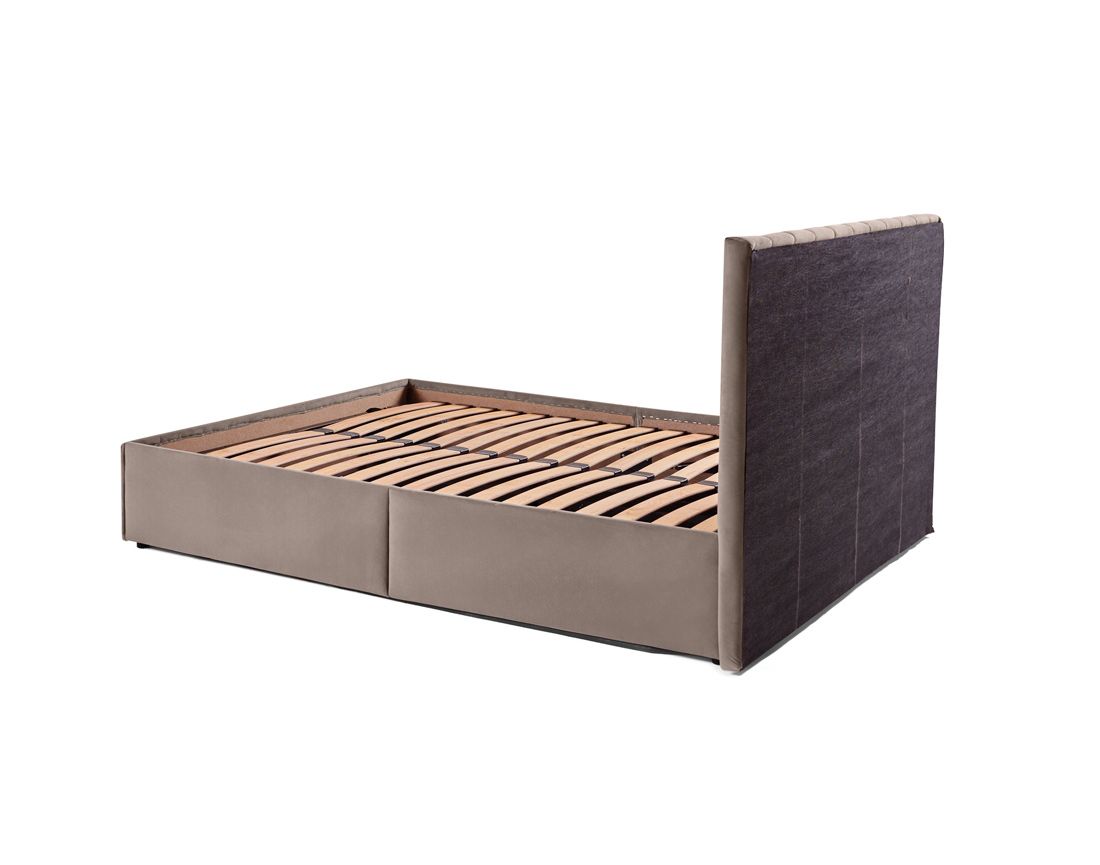 Klimt - lit coffre - 140x190 - en velours - sommier inclus Bestmobilier