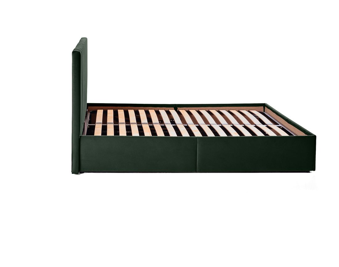 Klimt - lit coffre - 140x190 - en velours - sommier inclus Bestmobilier