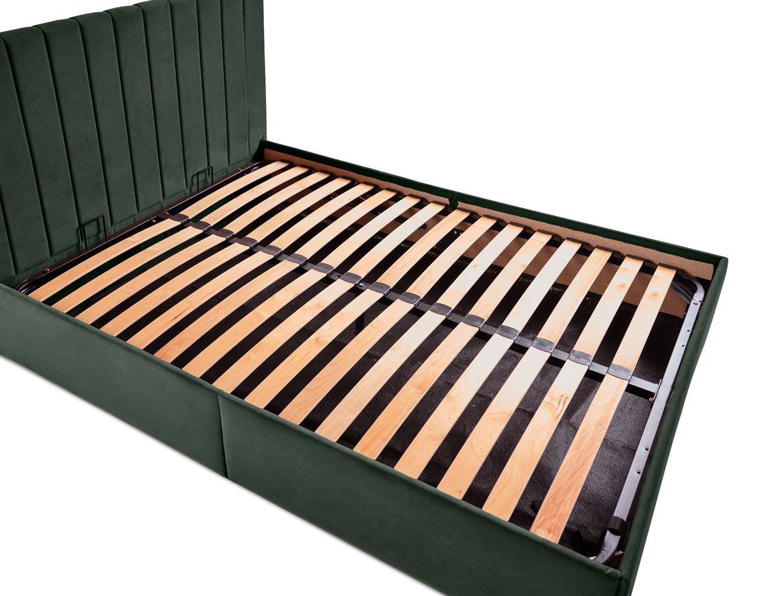 Klimt - lit coffre - 140x190 - en velours - sommier inclus Bestmobilier