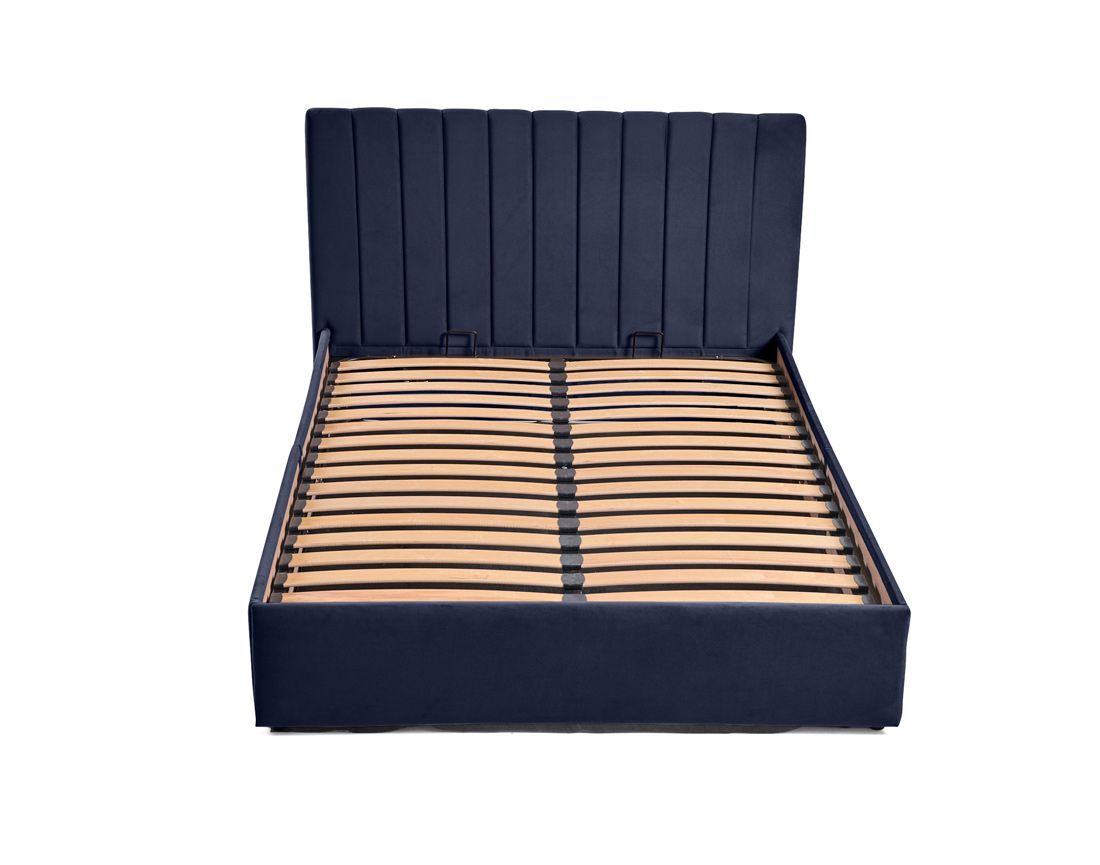 Klimt - lit coffre - 140x190 - en velours - sommier inclus Bestmobilier