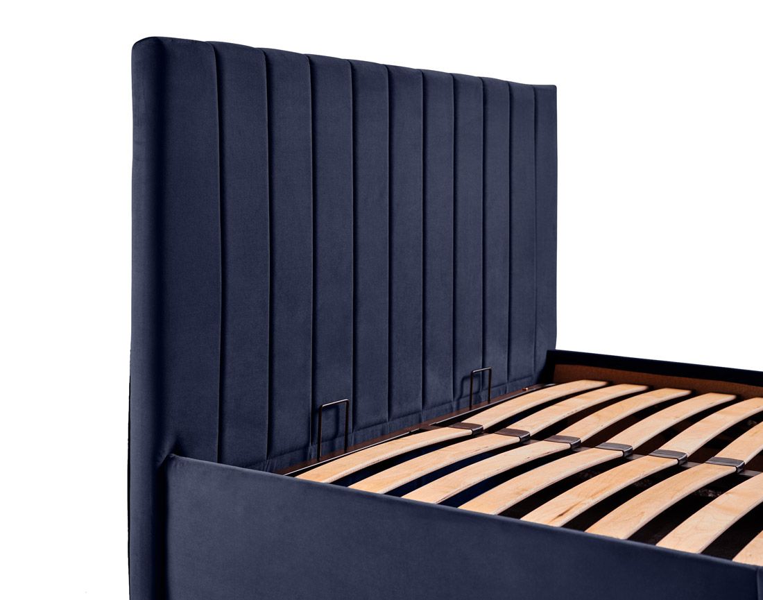 Klimt - lit coffre - 140x190 - en velours - sommier inclus Bestmobilier