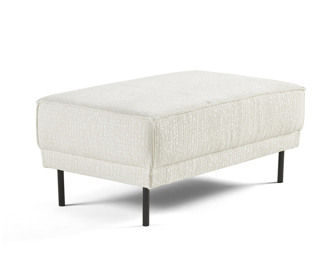 Pouf pieds hauts en tissu velours relief Charlie