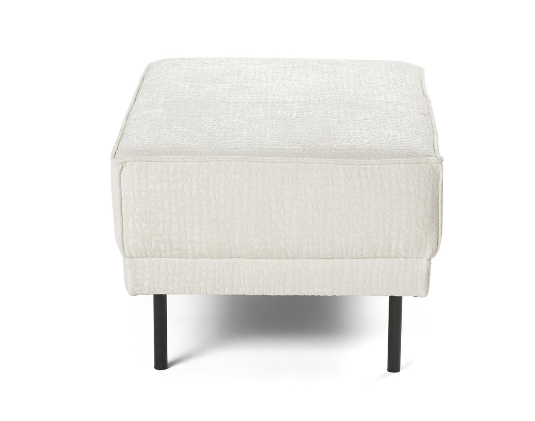 Pouf pieds hauts en tissu velours relief Charlie