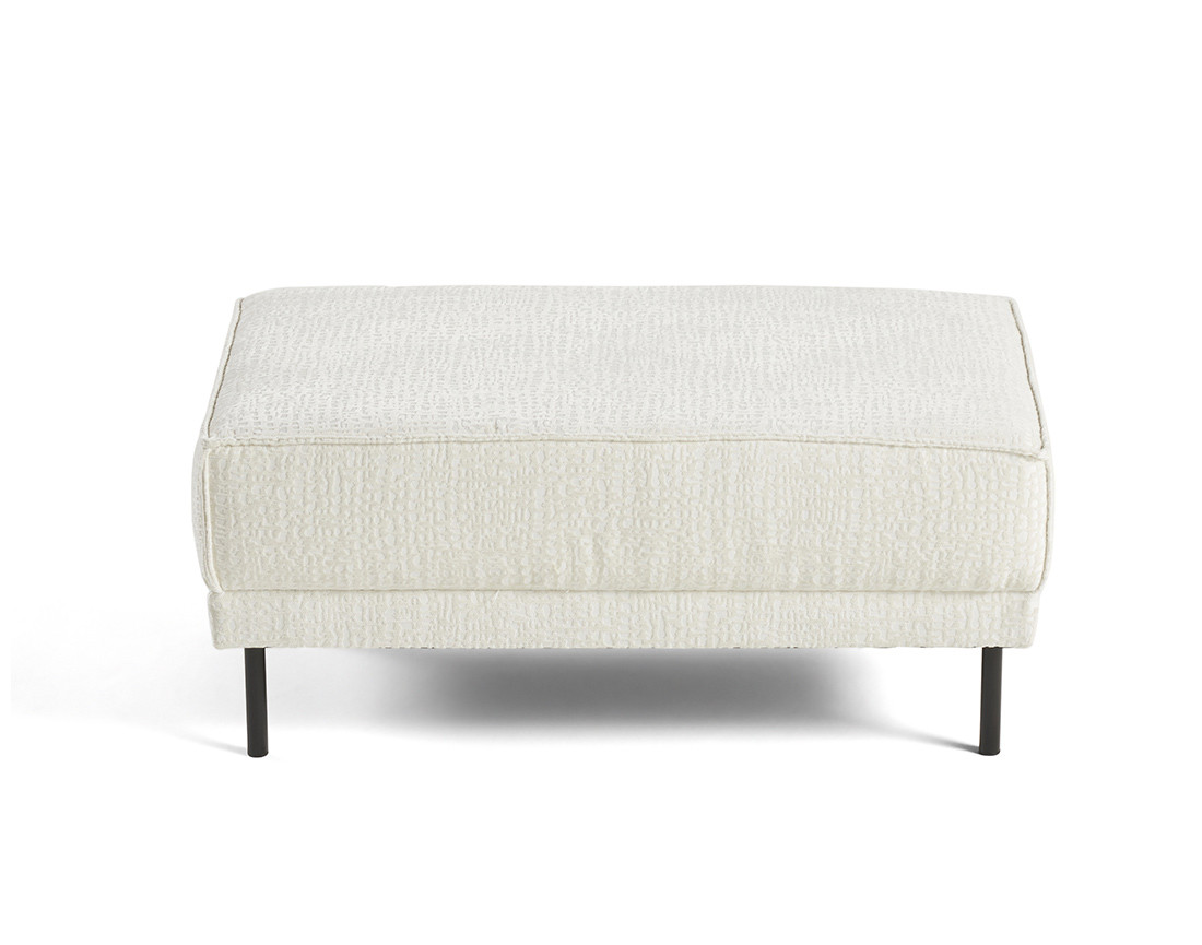 Pouf pieds hauts en tissu velours relief Charlie