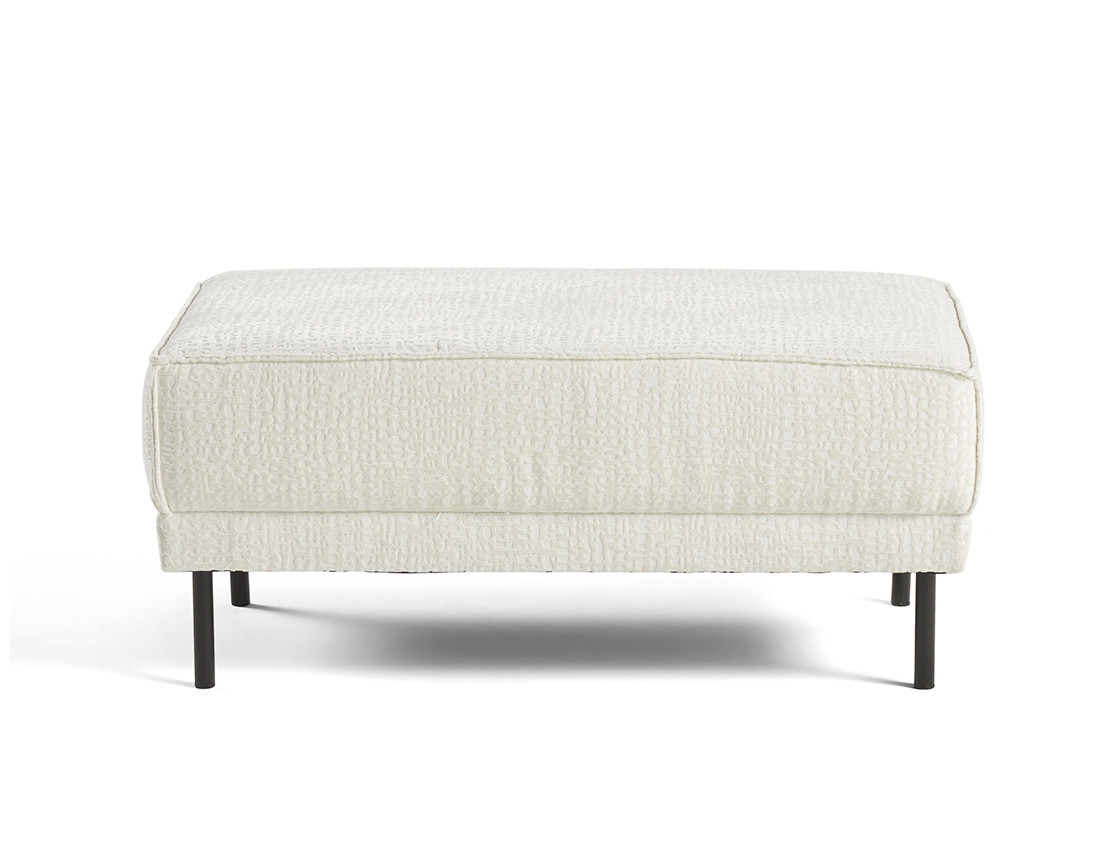 Pouf pieds hauts en tissu velours relief Charlie