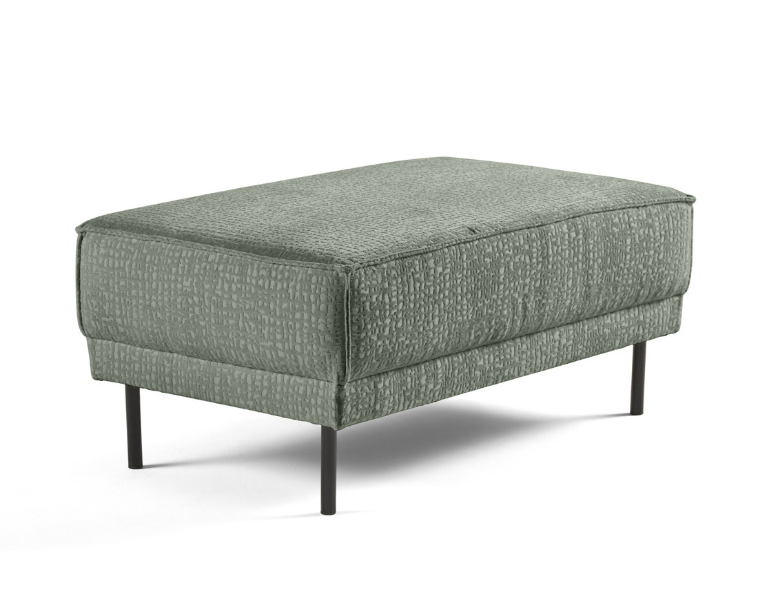 Pouf pieds hauts en tissu velours relief Charlie