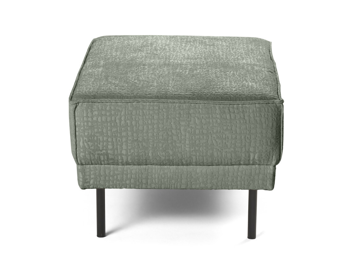 Pouf pieds hauts en tissu velours relief Charlie