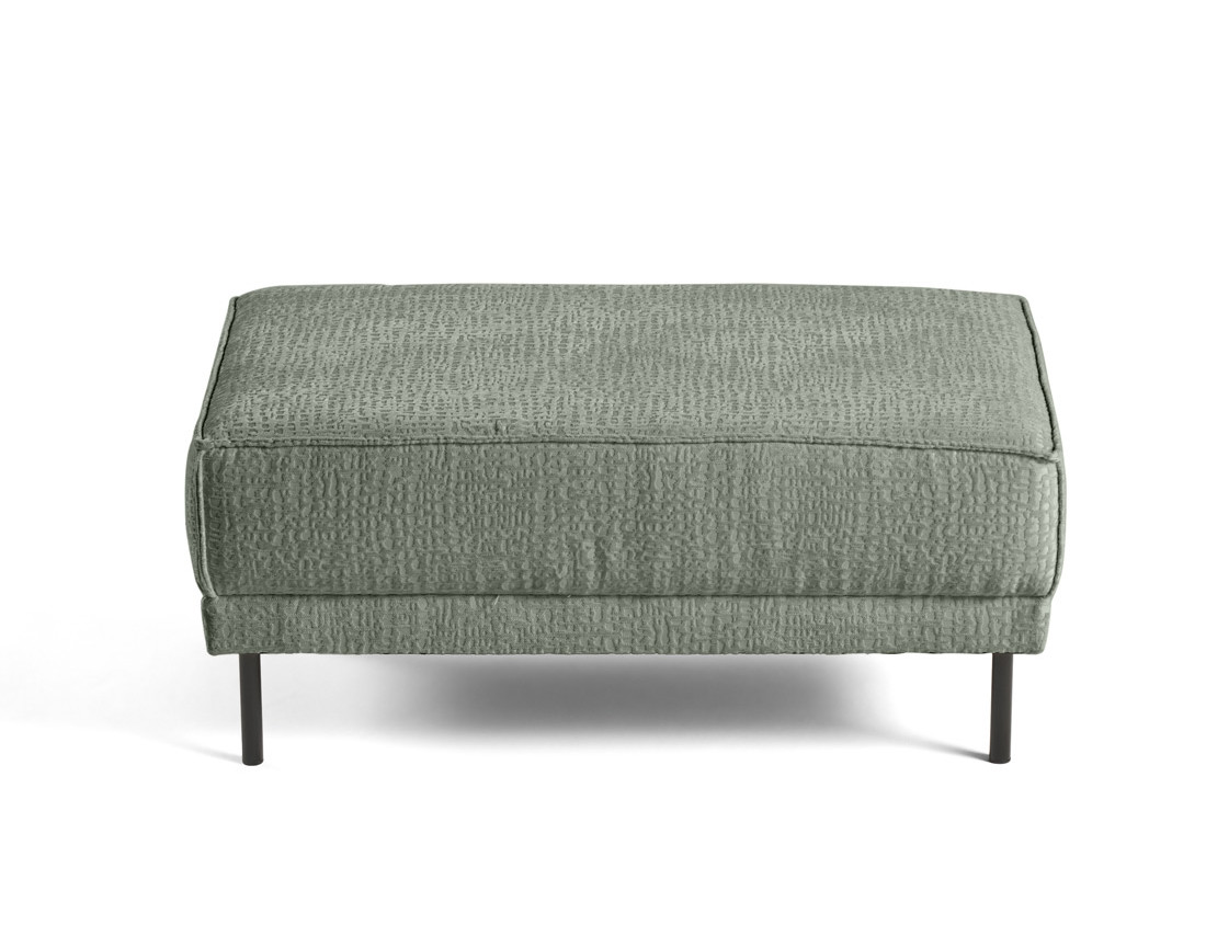 Pouf pieds hauts en tissu velours relief Charlie