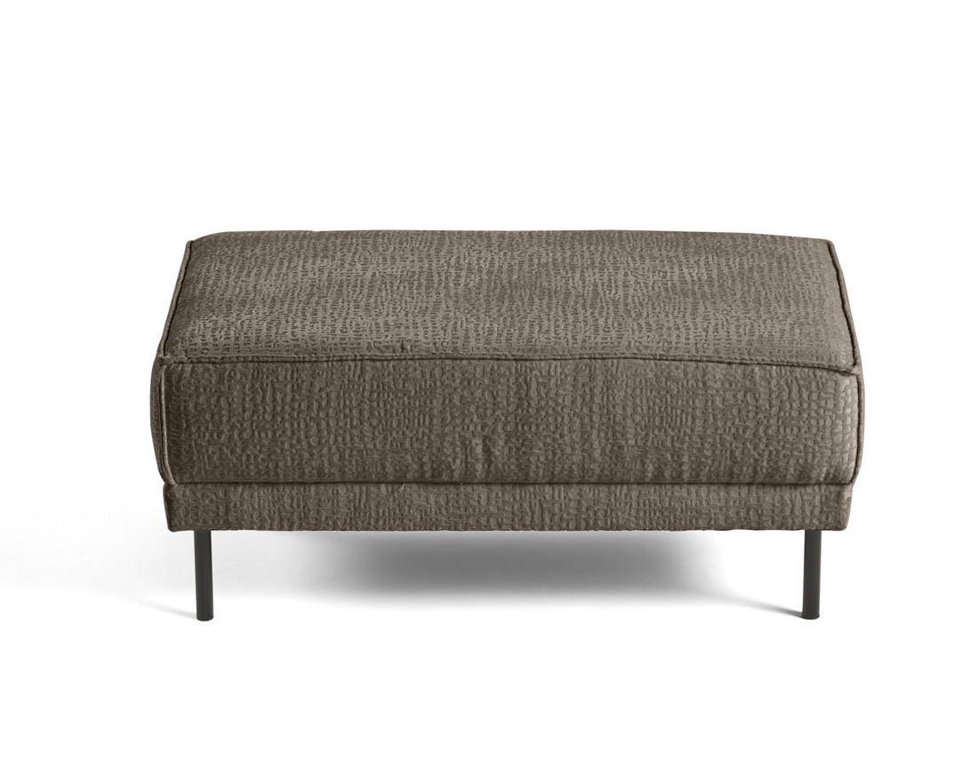 Pouf pieds hauts en tissu velours relief Charlie