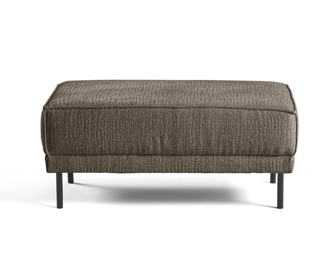 Pouf pieds hauts en tissu velours relief Charlie