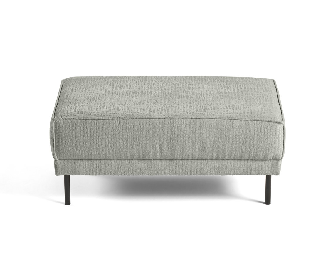 Pouf pieds hauts en tissu velours relief Charlie