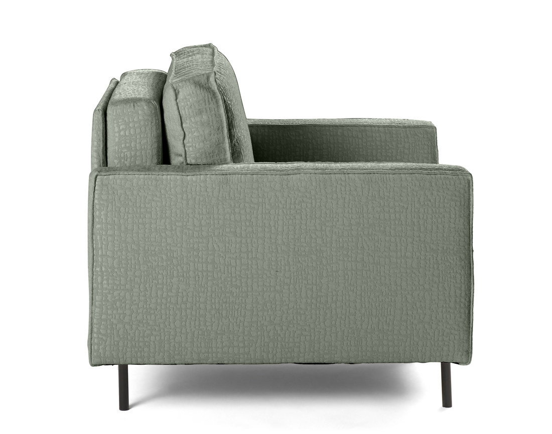 Fauteuil pieds hauts en tissu velours relief Charlie