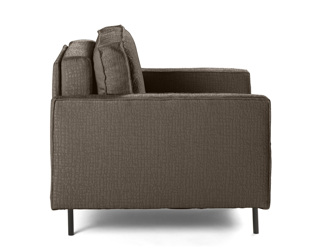 Fauteuil pieds hauts en tissu velours relief Charlie