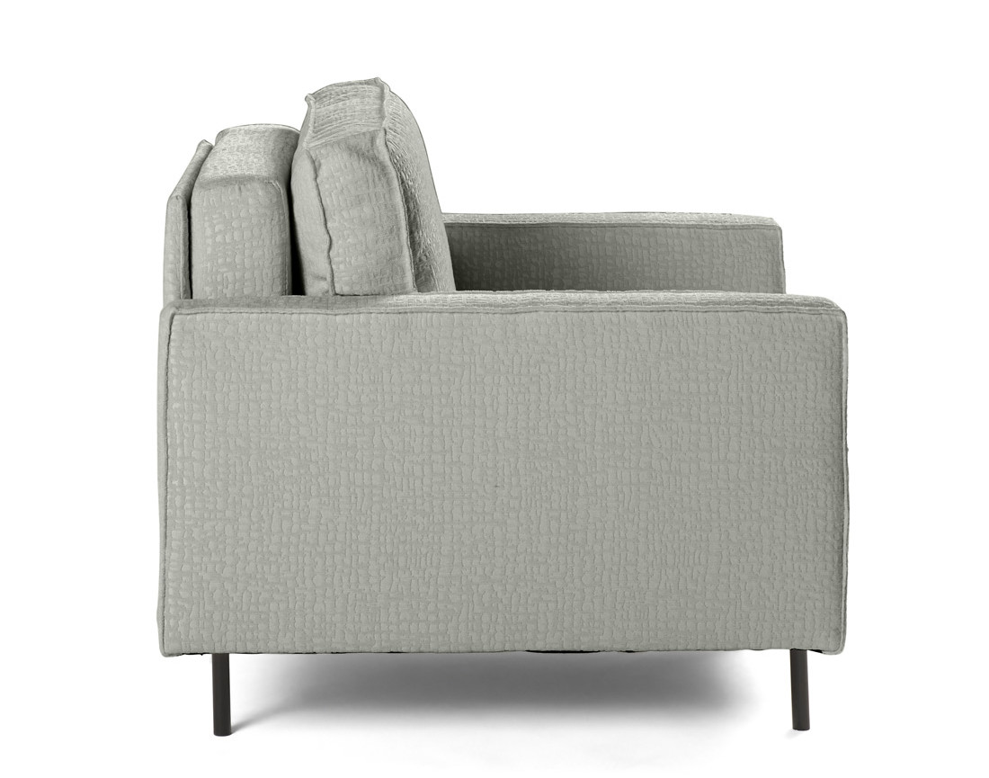 Fauteuil pieds hauts en tissu velours relief Charlie
