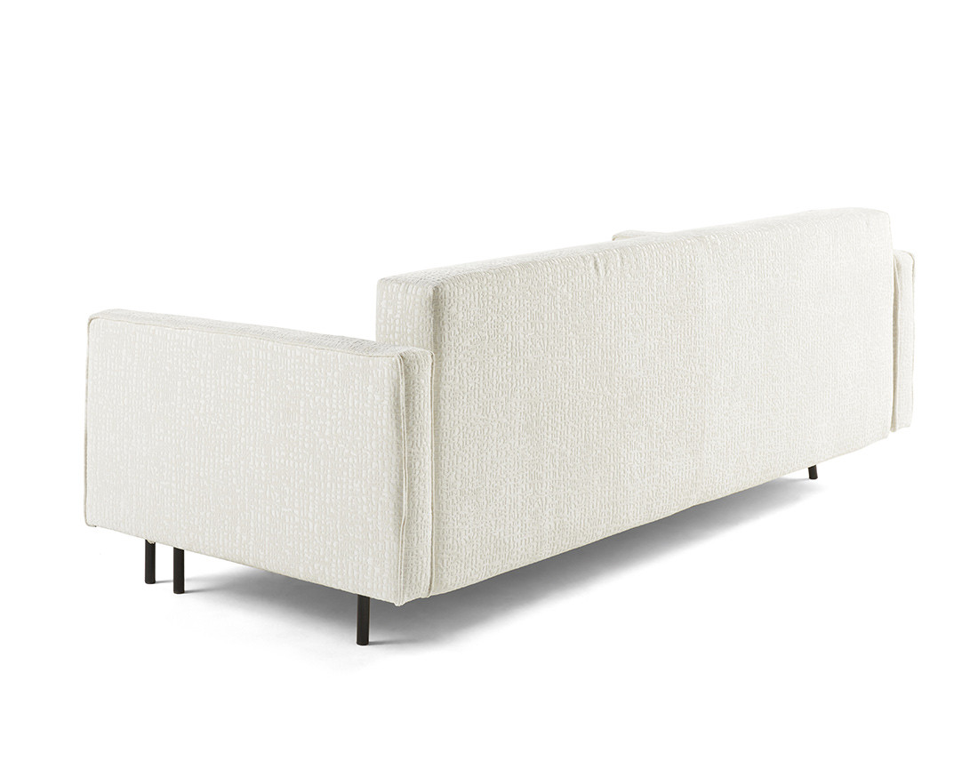 Canapé droit 3 places convertible avec coffre en tissu velours relief Charlie