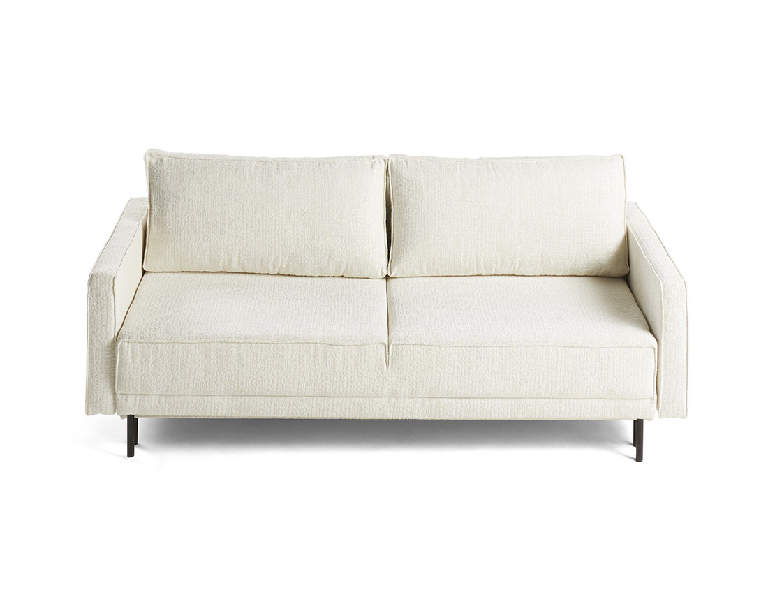 Canapé droit 3 places convertible avec coffre en tissu velours relief Charlie