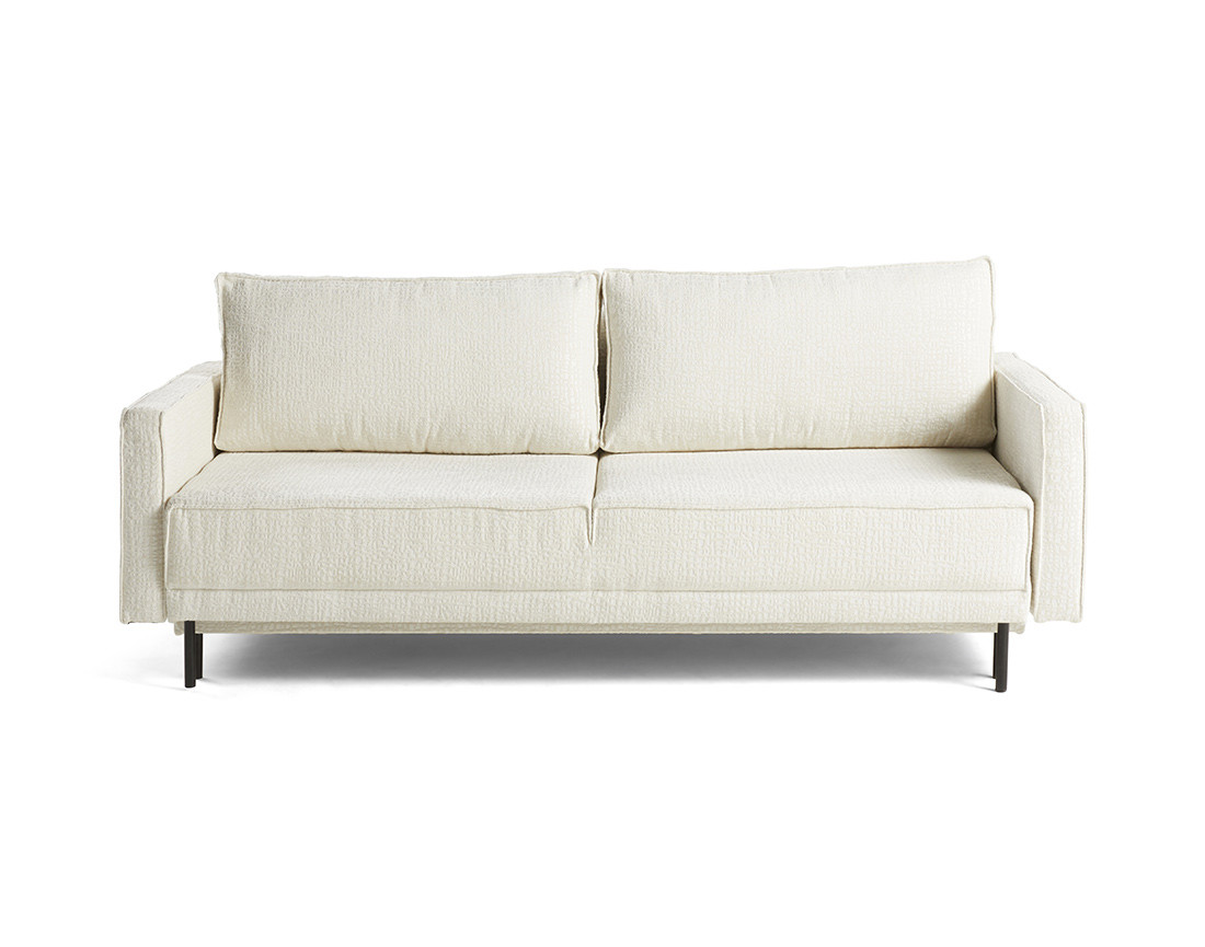 Canapé droit 3 places convertible avec coffre en tissu velours relief Charlie