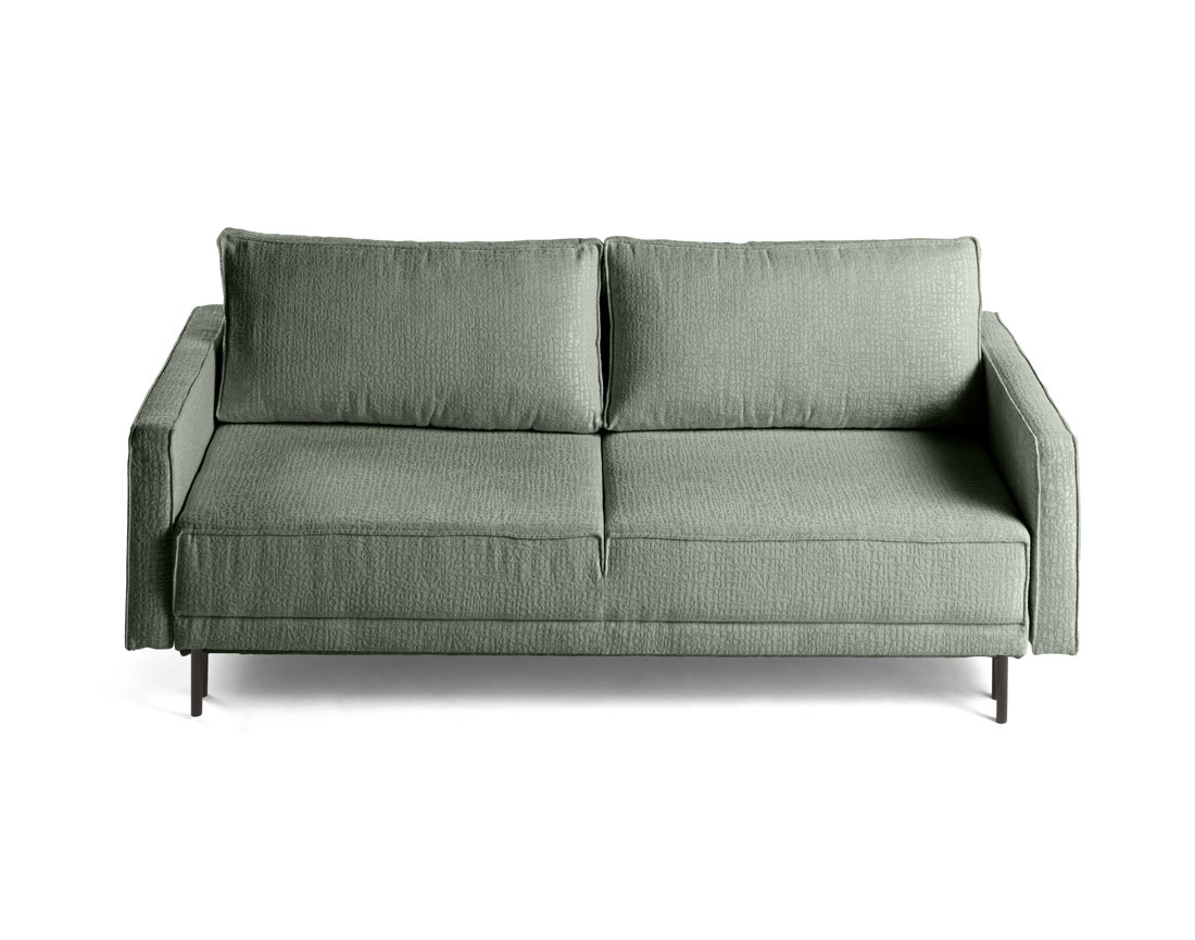 Canapé droit 3 places convertible avec coffre en tissu velours relief Charlie