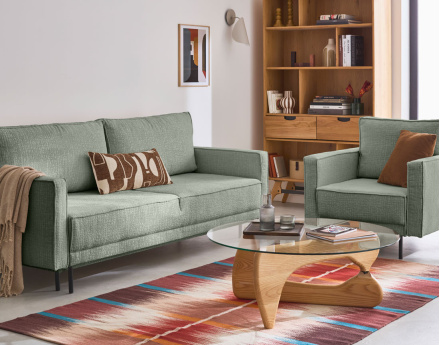 Canapé droit 3 places convertible avec coffre en tissu velours relief Charlie