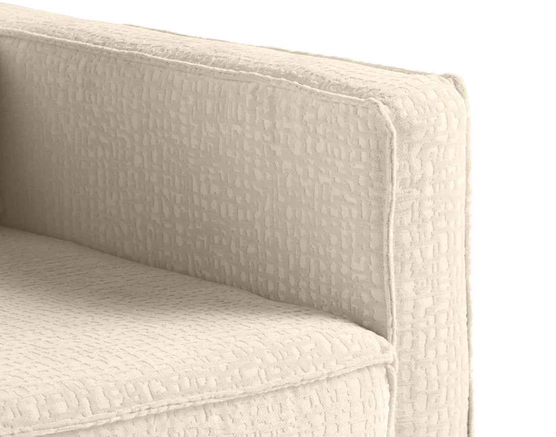 Canapé droit 3 places convertible avec coffre en tissu velours relief Charlie